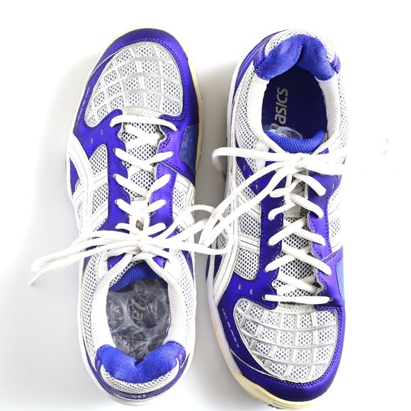 ASICS GEL BLADE 4 Indoor Sports Athletic Court Shoe Purple & White Size 9.5 - Picture 2 of 9